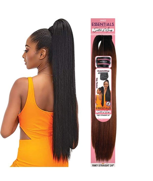 ESSENTIALS SNATCH AND WRAP SYNTHETIC PONY STRAIGHT 32 Color OET1B/27 PonyTail Asetena Pa 