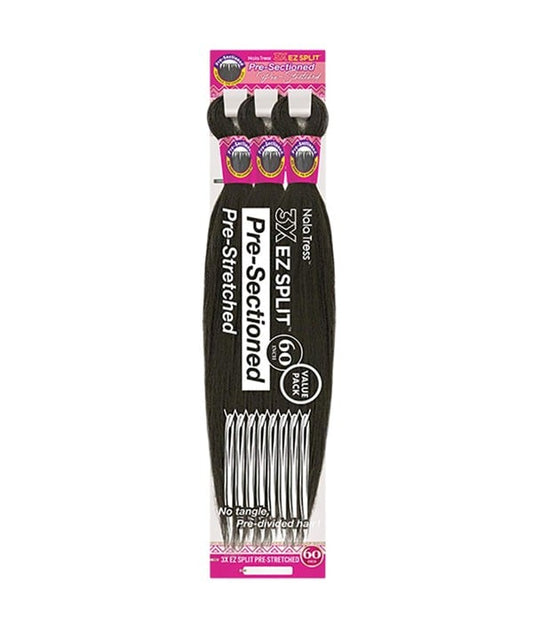 NALA TRESS 3X EZ SPILT PRE STRETCHED BRAID 60 Color 1B Hair for Braid Extensions Asetena Pa 