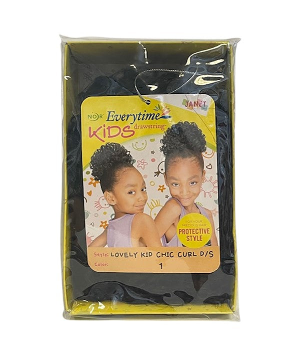 NOIR EVERY TIME LOVELY KID CHIC CURL DRAWSTRING  Color 1 Hair for Braid Extensions Asetena Pa 