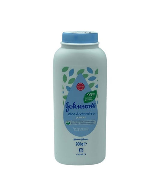 JOHNSONS BABY ALOE VERA AND VITAMIN E POWDER 200 g Body Care Asetena Pa 