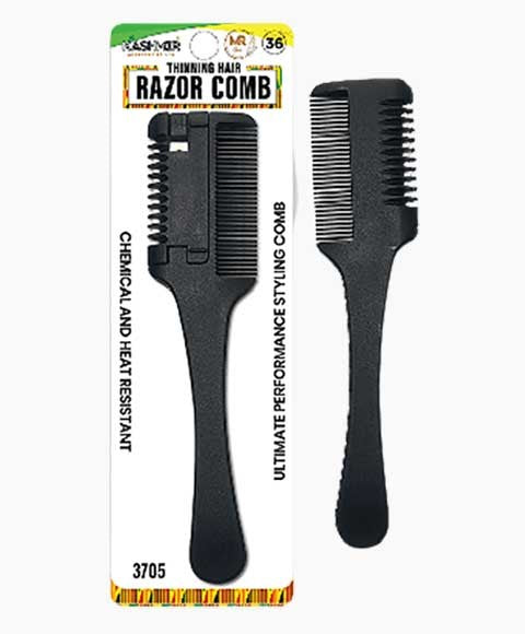 KASHMIR THINNING HAIR RAZOR COMB 3705  Color Black Hair Brushes and Combs Asetena Pa 
