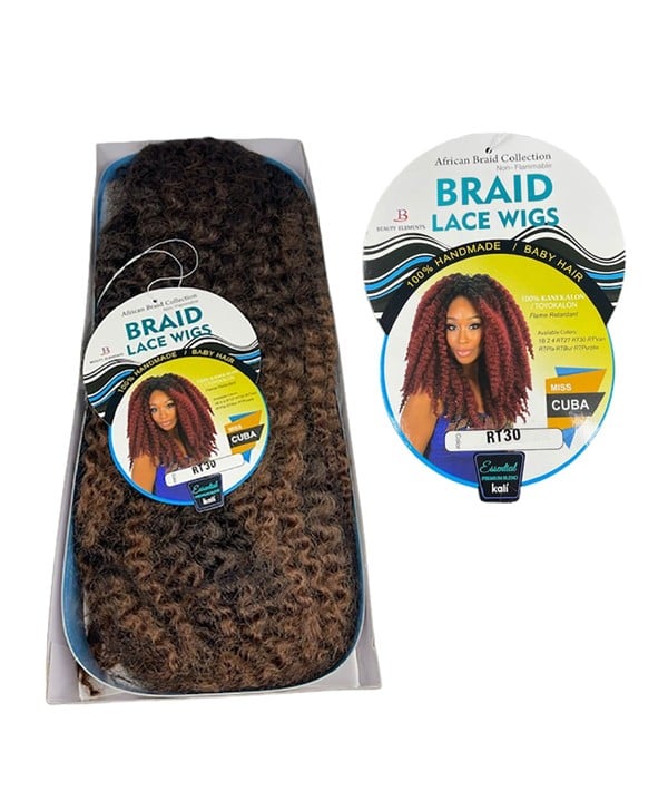 KALI ESSENTIAL SYNTHETIC MISS CUBA BRAID LACE WIG  Color RT30 Lace Wigs Asetena Pa 