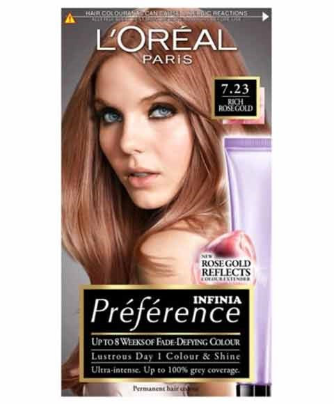PREFERENCE INFINIA PERMANENT COLOR 7.23 RICH ROSE GOLD Hair Color Asetena Pa 