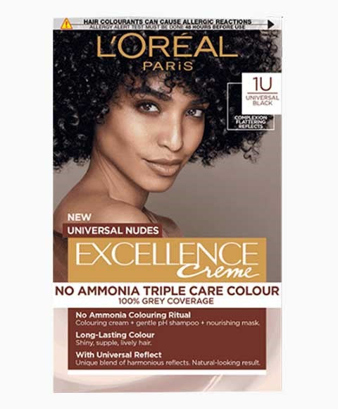 EXCELLENCE CREME NO AMMONIA TRIPLE CARE HAIR COLOUR  Color 1U Universal Black Hair Color Asetena Pa 
