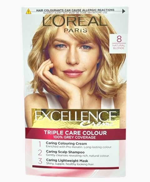 EXCELLENCE CREME ADVANCED TRIPLE CARE CREME COLOUR  Color 8 Hair Color Asetena Pa 