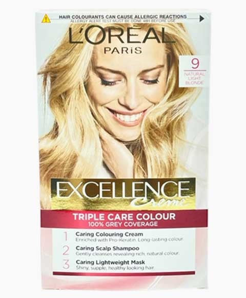 EXCELLENCE CREME TRIPLE CARE COLOUR 9 NATURAL LIGHT BLONDE Hair Color Asetena Pa 