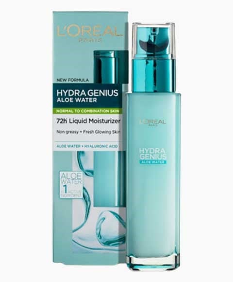 HYDRA GENIUS ALOE WATER 72H LIQUID MOISTURISER FOR NORMAL TO COMBINATION SKIN 70 ml Skin Moisturizing Asetena Pa 