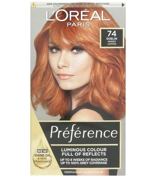 PREFERENCE INFINIA PERMANENT COLOR 74 MANGO INTENSE COPPER Hair Color Asetena Pa 