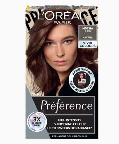 PREFERENCE HIGH INTENSITY PERMANENT GEL HAIR COLOUR MOCHA Hair Color Asetena Pa 