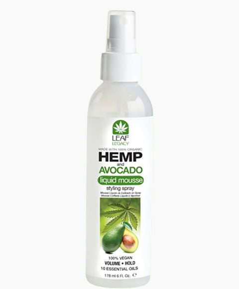 LEAF LEGACY HEMP AND AVOCADO LIQUID MOUSSE STYLING SPRAY 178 ml Hair Styling Asetena Pa 