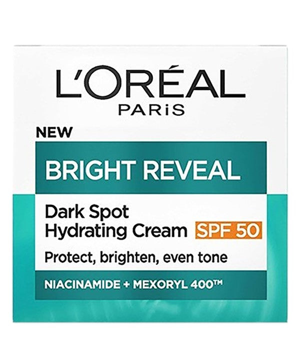 LOREAL BRIGHT REVEAL DARK SPOT HYDRATING CREAM SPF 50 50 ml Skin Moisturizing Asetena Pa 