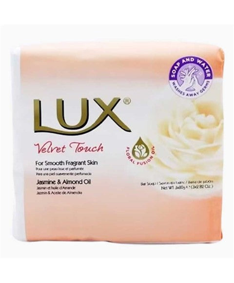 LUX VELVET TOUCH SOAP BAR WITH JASMINE AND ALMOND OIL 3 * 80 g Skin Wash Asetena Pa 