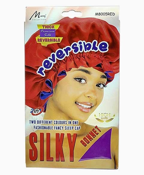 MURRY COLLECTION REVERSIBLE SILKY BONNET M8005RED Durags and Caps Asetena Pa 