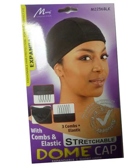 MURRY COLLECTION DOME CAP WITH COMBS AND ELASTIC Standard Color Black Durags and Caps Asetena Pa 