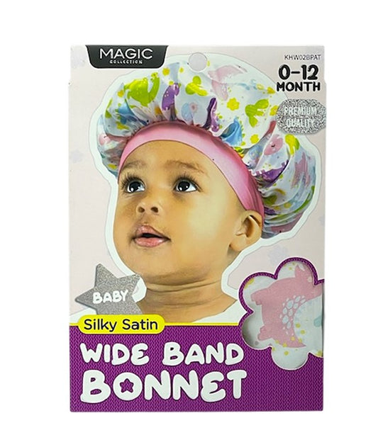 MAGIC COLLECTION BABY SILKY SATIN WIDE BAND BONNET KHW02BPAT Kids Hair Accessories Asetena Pa 