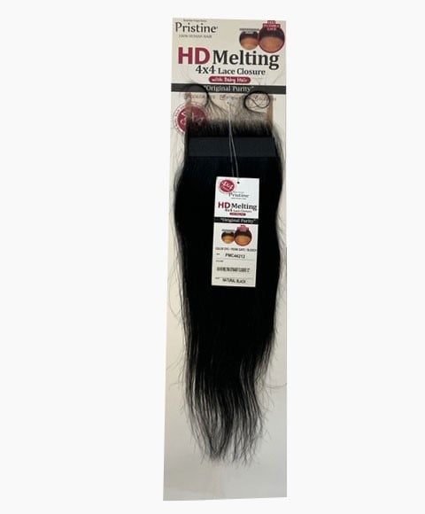 PRISTINE 4 X 4 HD MELTING STRAIGHT CLOSURE 10 Color Natural Black Closure Asetena Pa 