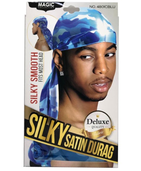 MAGIC COLLECTION SILKY SATIN DURAG 4801CBLU Durags and Caps Asetena Pa 