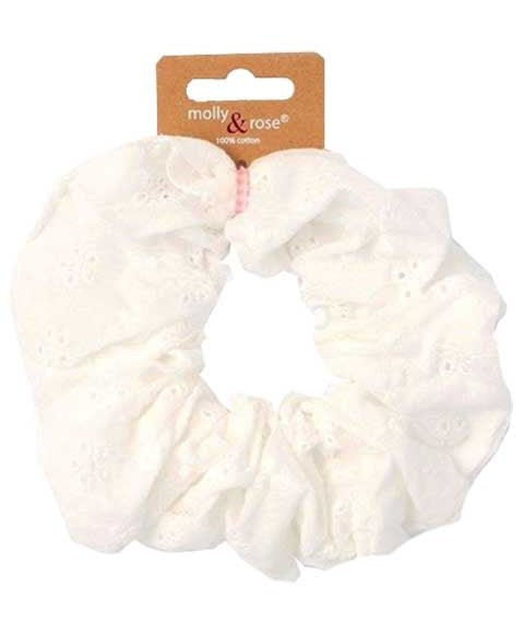 COTTON HAIR SCRUNCHIE WHITE 8153 V XL Kids Hair Accessories Asetena Pa 