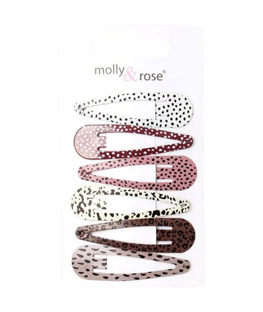 CARD OF 6 COLOURED ANIMAL PRINT SLEEPIES 9670B Hair Accessories Asetena Pa 