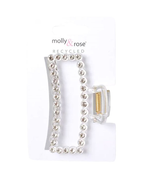 RECYCLED CLEAR CLAMP WITH CRYSTALS 9445 Hair Accessories Asetena Pa 