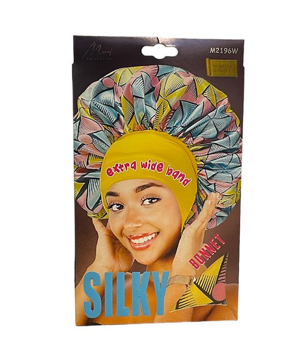 MURRY COLLECTION EXTRA WIDE BAND SILKY BONNET YELLOW M2196W Durags and Caps Asetena Pa 