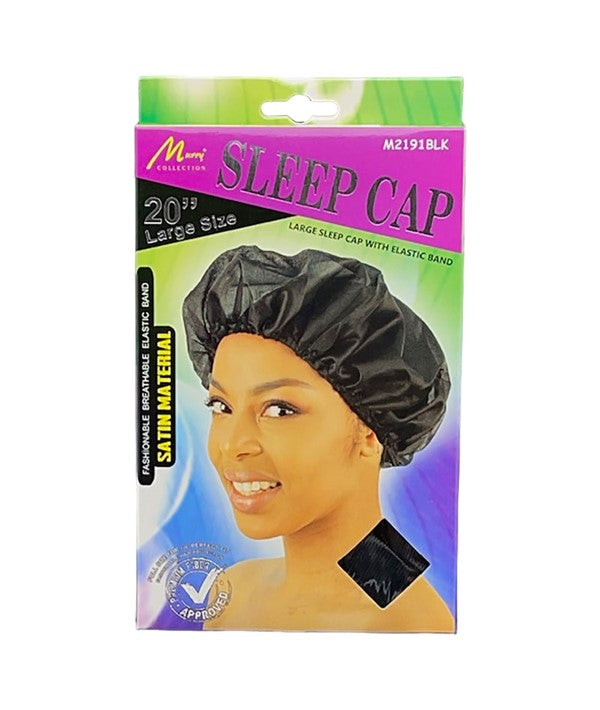 MURRY COLLECTION SLEEP CAP M2191BLK Large Size Color Sleep Cap M2191BLK Durags and Caps Asetena Pa 