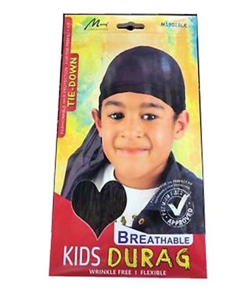 MURRY BREATHABLE KIDS DURAG  Color M1951BLK Durags and Caps Asetena Pa 