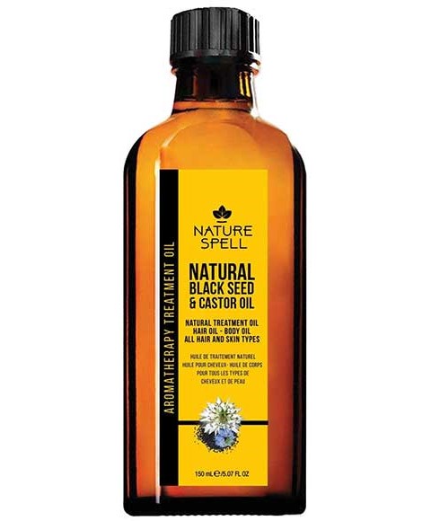 NATURAL BLACK SEED AND CASTOR OIL 150 ml  No Size Sprays, Serums and Oils Asetena Pa 