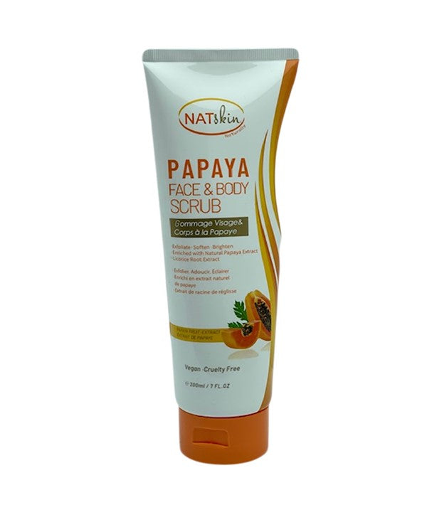 NAT SKIN PAPAYA FACE AND BODY SCRUB 200 ml Skin Wash Asetena Pa 