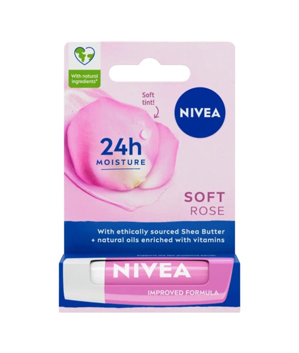 NIVEA SOFT ROSE 24H LIP CARE 4.8 g Lips Asetena Pa 