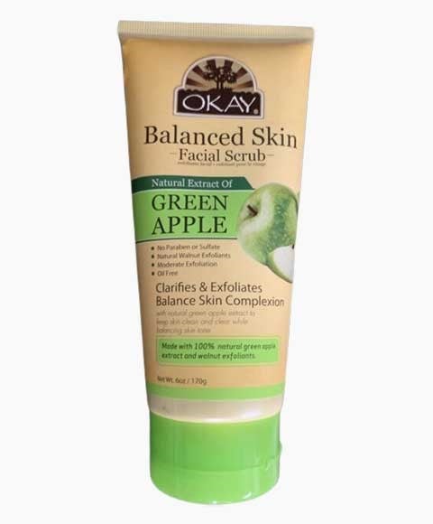 OKAY PURE NATURALS BALANCED SKIN GREEN APPLE FACIAL SCRUB 170 g Skin Wash Asetena Pa 