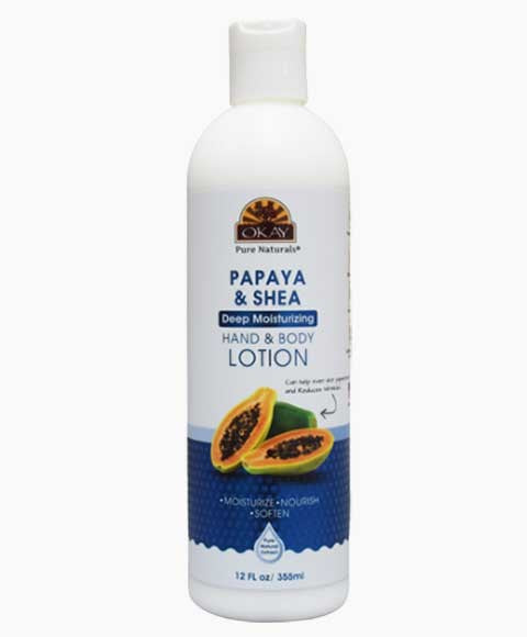 OKAY PAPAYA SHEA DEEP MOISTURIZING HAND AND BODY LOTION 355 ml Skin Moisturizing Asetena Pa 
