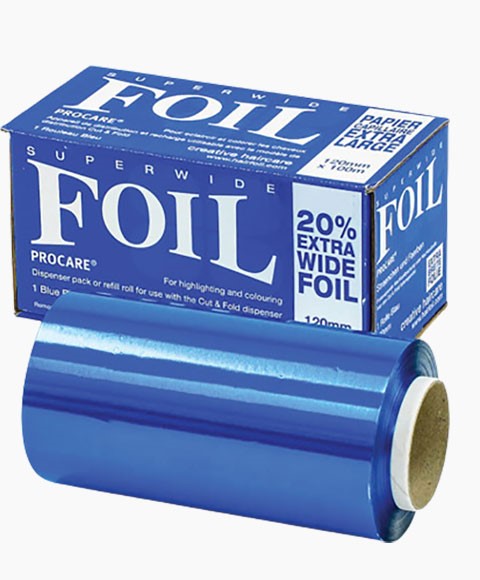 SUPERWIDE FOILS FOR HIGHLIGHTING AND COLOURING BLUE ROLL 120x100 Hair Color Asetena Pa 