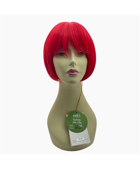 PAKS SYN BOB WIG  Color True Red Synthetic Hair Wigs Asetena Pa 