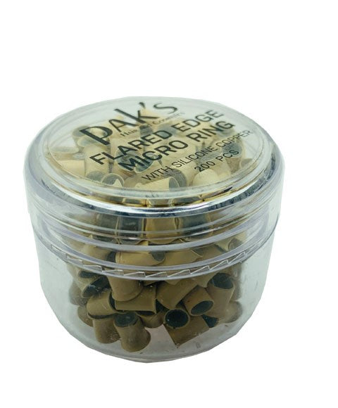 PAKS FLARED EDGE BLONDE MICRO RINGS 200 Pcs Salon Accessories Asetena Pa 
