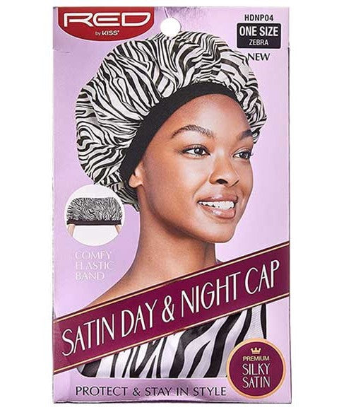 SATIN DAY AND NIGHT CAP ZEBRA HDNP04 One Size Durags and Caps Asetena Pa 