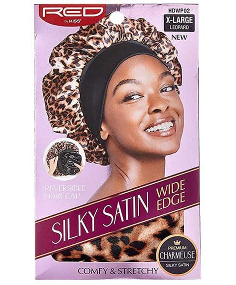 SILKY SATIN WIDE EDGE HDWP02 LEOPARD X Large Durags and Caps Asetena Pa 
