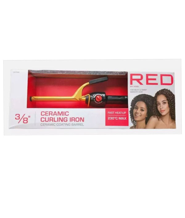 RED BY KISS CERAMIC CURLING IRON C101NG 3/8" Hot Irons Asetena Pa 