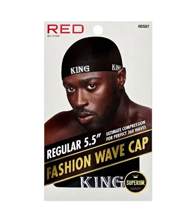 RED BY KISS KING 360 FASHION WAVE CAP HDS07 5.5" Regular Durags and Caps Asetena Pa 