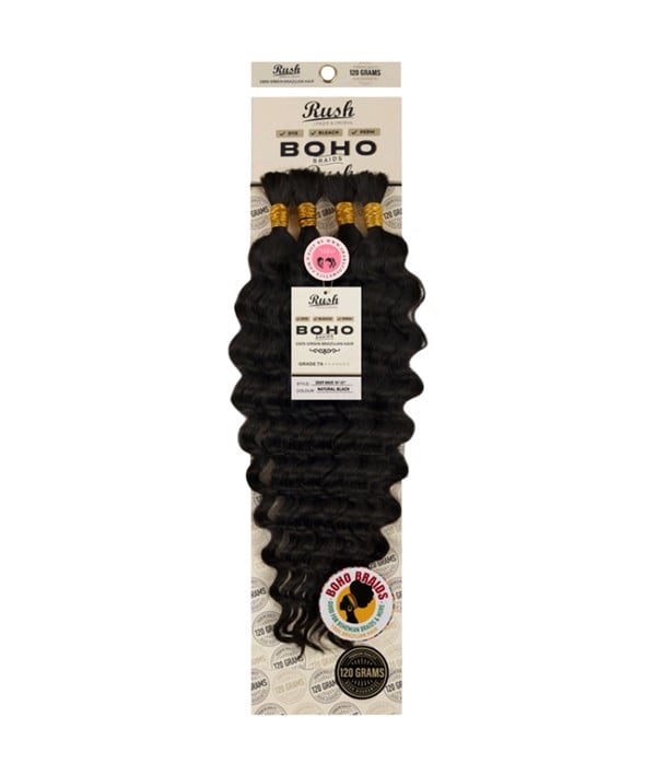 BOHO BRAIDS DEEP WAVE VIRGIN BRAZILIAN HAIR 21"-23" Color 4 Human Hair Braids Asetena Pa 
