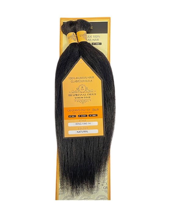 BRAZILIAN GLAMOUR VIRGIN GOLD KING YAKI BULK 14 Color Natural Human Hair Braids Asetena Pa 