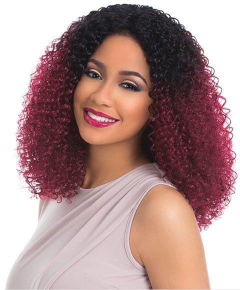 EMPRESS SYN KINKY CURL CUSTOM LACE FRONT EDGE WIG  Color t1b/red Lace Wigs Asetena Pa 