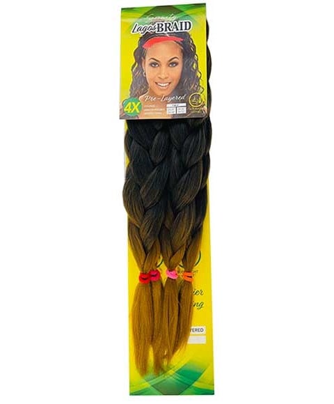 LAGOS 4X PRE STRETCHED BRAID 24 Color 33 Hair for Braid Extensions Asetena Pa 