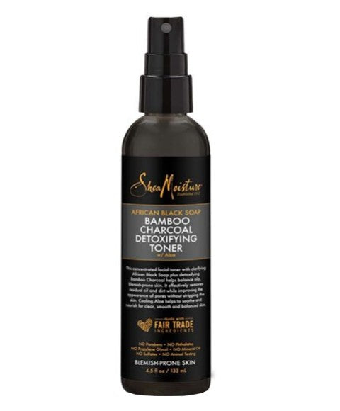 AFRICAN BLACK SOAP BAMBOO CHARCOAL DETOXIFYING TONER 133ml Skin Wash Asetena Pa 