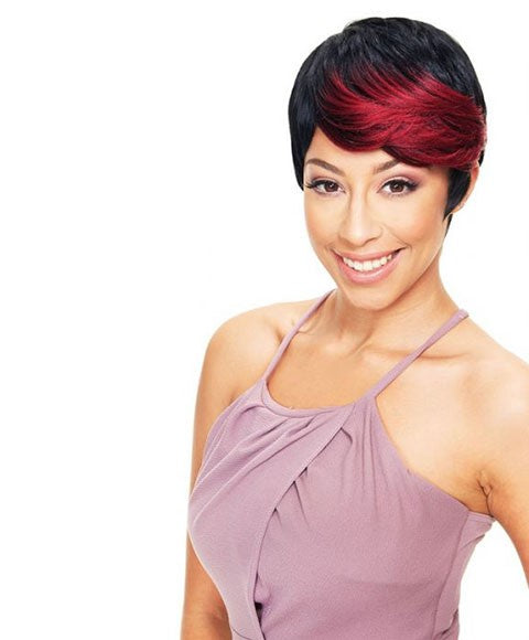 FASHION IDOL SYN 101 KIMBERLEY WIG  Color FF1B/DARKRED Synthetic Hair Wigs Asetena Pa 