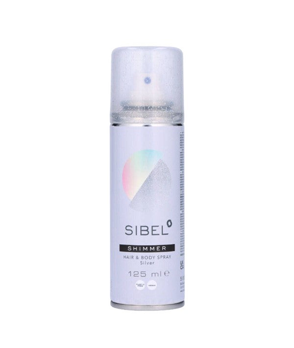 SIBEL SHIMMER HAIR AND BODY SPRAY SILVER 125 ml Hair Color Asetena Pa 