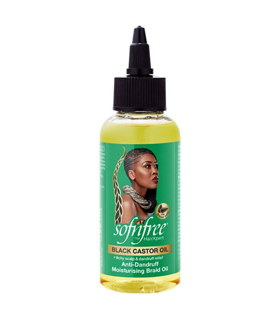 SOF N FREE BLACK CASTOR ANTI DANDRUFF MOISTURISING BRAID OIL 100ml Sprays, Serums and Oils Asetena Pa 