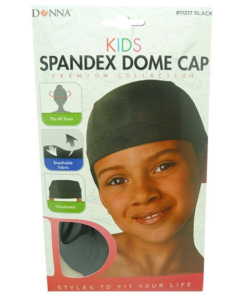 PREMIUM COLLECTION KIDS SPANDEX DOME CAP  Color Black 11217 Durags and Caps Asetena Pa 