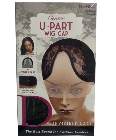 DONNA INVISIBLE LACE CENTRE U PART WIG CAP 22526  Color Black Extensions Accessories Asetena Pa 