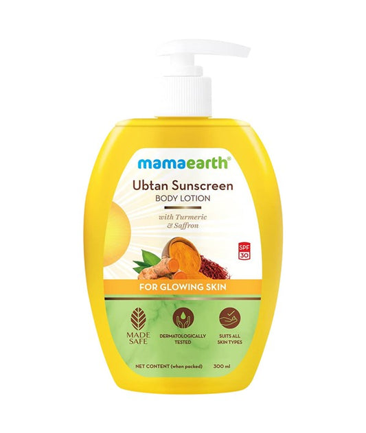 TURMERIC AND SAFFRON UBTAN SUNSCREEN BODY LOTION LOTION FOR GLOWING SKIN 300 ml Skin Moisturizing Asetena Pa 